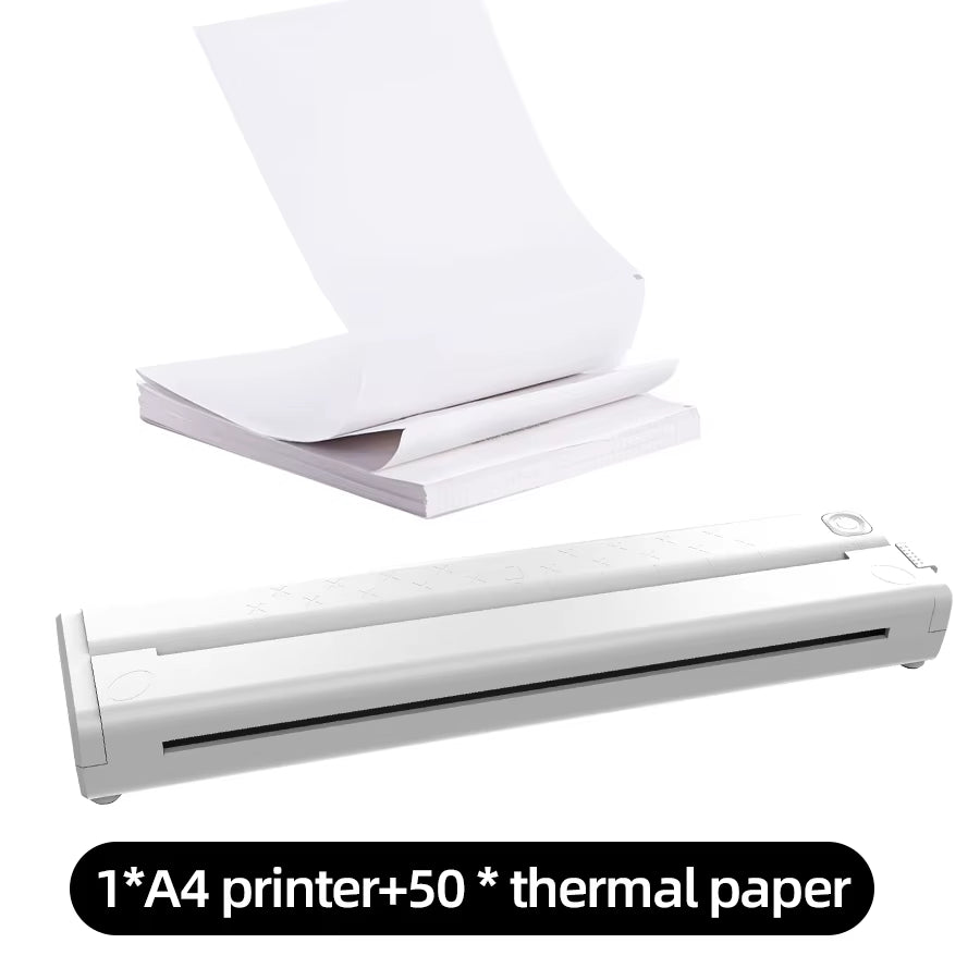 A4 Portable Printer, Lightweight and Compact Thermal Mobile Printer, Wireless Printer for Travel, Vehicles, Office