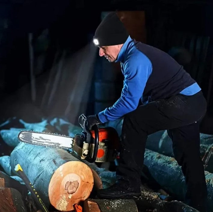 Glowgear™ LED Beanie Hat: USB Rechargeable Winter Headlamp Cap for Warmth & Hands-Free Light
